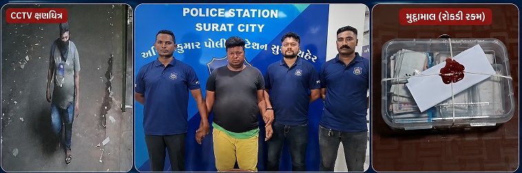 લાખોની ચોરીનો ભેદ ઉકેલાયો