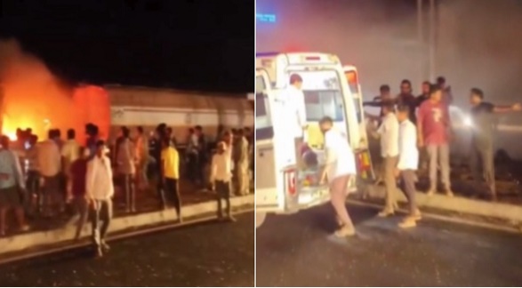 ચોટીલા પાસેની ભયાનક ઘટના, બસ ભભૂકી ઉઠી આગમાં